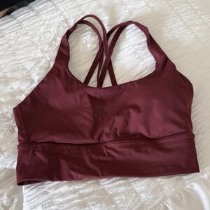 Maroon CRZ longline sports bra
